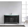 Virtu USA MS-5055-G-ES-NM Ava 55" Single Bath Vanity in Espresso with Aqua Tempered Glass Top and Round Sink with Polished Chrome Faucet