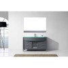 Virtu USA MS-5055-G-GR-001 Ava 55" Single Bath Vanity in Grey with Aqua Tempered Glass Top and Round Sink with Brushed Nickel Faucet and Mirror