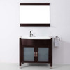 Virtu USA UM-3071-S-ES Ava 36" Single Bath Vanity in Espresso with White Engineered Stone Top and Round Sink with Polished Chrome Faucet and Mirror