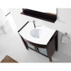Virtu USA UM-3071-S-ES Ava 36" Single Bath Vanity in Espresso with White Engineered Stone Top and Round Sink with Polished Chrome Faucet and Mirror