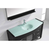 Virtu USA MS-5055-G-ES Ava 55" Single Bath Vanity in Espresso with Aqua Tempered Glass Top and Round Sink with Polished Chrome Faucet and Mirror