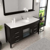 Virtu USA MS-5061-S-ES Ava 61" Single Bath Vanity in Espresso with White Engineered Stone Top and Round Sink with Polished Chrome Faucet and Mirror