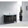 Virtu USA MS-509-G-ES-001-NM Ava 48" Single Bath Vanity in Espresso with Aqua Tempered Glass Top and Round Sink with Brushed Nickel Faucet