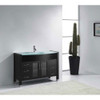 Virtu USA MS-509-G-ES-NM Ava 48" Single Bath Vanity in Espresso with Aqua Tempered Glass Top and Round Sink with Polished Chrome Faucet