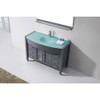 Virtu USA MS-509-G-GR Ava 48" Single Bath Vanity in Grey with Aqua Tempered Glass Top and Round Sink with Polished Chrome Faucet and Mirror