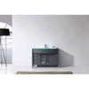 Virtu USA MS-509-G-GR-NM Ava 48" Single Bath Vanity in Grey with Aqua Tempered Glass Top and Round Sink with Polished Chrome Faucet