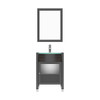 Virtu USA MS-545-G-ES-001 Ava 24" Single Bath Vanity in Espresso with Aqua Tempered Glass Top and Round Sink with Brushed Nickel Faucet and Mirror