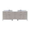 Virtu USA MD-2193-WMSQ-CG-NM Caroline Parkway 93" Double Bath Vanity in Cashmere Grey with Marble Top and Square Sink