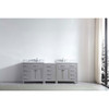 Virtu USA MD-2193-WMSQ-CG-NM Caroline Parkway 93" Double Bath Vanity in Cashmere Grey with Marble Top and Square Sink