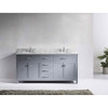 Virtu USA MD-2072-WMRO-GR-NM Caroline 72" Double Bath Vanity in Grey with Marble Top and Round Sink