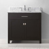 Virtu USA MS-2036-WMSQ-ES-NM Caroline 36" Single Bath Vanity in Espresso with Marble Top and Square Sink