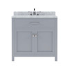 Virtu USA MS-2036-WMSQ-GR-NM Caroline 36" Single Bath Vanity in Grey with Marble Top and Square Sink