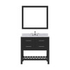 Virtu USA MS-2236-WMRO-ES Caroline Estate 36" Single Bath Vanity in Espresso with Marble Top and Round Sink with Mirror