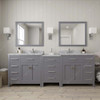 Virtu USA MD-2193-WMRO-GR Caroline Parkway 93" Double Bath Vanity in Grey with Marble Top and Round Sink with Mirrors
