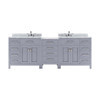 Virtu USA MD-2193-WMRO-GR-NM Caroline Parkway 93" Double Bath Vanity in Grey with Marble Top and Round Sink