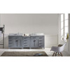 Virtu USA MD-2193-WMRO-GR-NM Caroline Parkway 93" Double Bath Vanity in Grey with Marble Top and Round Sink