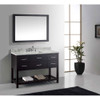 Virtu USA MS-2248-WMSQ-ES Caroline Estate 48" Single Bath Vanity in Espresso with Marble Top and Square Sink with Mirror