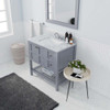 Virtu USA ES-30036-WMSQ-GR-002 Winterfell 36" Single Bath Vanity in Gray with Marble Top and Square Sink with Polished Chrome Faucet and Mirror