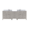 Virtu USA MD-2193-WMSQ-CG-001-NM Caroline Parkway 93" Double Bath Vanity in Cashmere Grey with Marble Top and Square Sink with Brushed Nickel Faucet