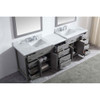 Virtu USA MD-2193-WMSQ-CG-002 Caroline Parkway 93" Double Bath Vanity in Cashmere Grey with Marble Top and Square Sink with Polished Chrome Faucet and Mirrors