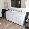 Virtu USA MS-2060-WMSQ-WH-002 Caroline 60" Single Bath Vanity in White with White Marble Top and Square Sink with Mirror