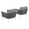 Modway Stance Armchair Outdoor Patio Aluminum Set of 2 EEI-3162-WHI-GRY-SET White Gray