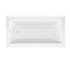 ANZZI 5 Ft. Acrylic Left Drain Rectangle Tub In White with 34" x 58" Frameless Tub Door In Brushed Nickel - SD05301BN-3060L