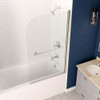 ANZZI 5 Ft. Acrylic Right Drain Rectangle Tub In White with 34" x 58" Frameless Tub Door In Brushed Nickel - SD05301BN-3060R