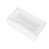ANZZI 5 Ft. Acrylic Left Drain Rectangle Tub In White with 34" x 58" Frameless Tub Door In Brushed Nickel - SD05301BN-3260L