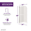 ANZZI 5 Ft. Acrylic Right Drain Rectangle Tub In White with 34" x 58" Frameless Tub Door In Brushed Nickel - SD05301BN-3260R