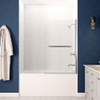 ANZZI 5 Ft. Acrylic Right Drain Rectangle Tub In White with 34" x 58" Frameless Tub Door In Polished Chrome - SD05301CH-3260R