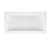 ANZZI 5 Ft. Acrylic Left Drain Rectangle Tub In White with 48" x 58" Frameless Tub Door In Brushed Nickel - SD05401BN-3060L