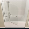 ANZZI 5 Ft. Acrylic Left Drain Rectangle Tub In White with 48" x 58" Frameless Tub Door In Brushed Nickel - SD05401BN-3060L