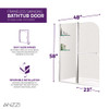 ANZZI 5 Ft. Acrylic Left Drain Rectangle Tub In White with 48" x 58" Frameless Tub Door In Brushed Nickel - SD05401BN-3060L