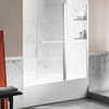 ANZZI 5 Ft. Acrylic Right Drain Rectangle Tub In White with 48" x 58" Frameless Tub Door In Brushed Nickel - SD05401BN-3060R