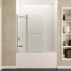 ANZZI 5 Ft. Acrylic Left Drain Rectangle Tub In White with 48" x 58" Frameless Tub Door In Brushed Nickel - SD05401BN-3260L