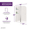 ANZZI 5 Ft. Acrylic Left Drain Rectangle Tub In White with 48" x 58" Frameless Tub Door In Brushed Nickel - SD05401BN-3260L