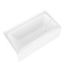 ANZZI 5 Ft. Acrylic Right Drain Rectangle Tub In White with 34" By 58" Frameless Hinged Tub Door In Brushed Nickel - SD1001BN-3060R