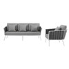 Modway Stance 2 Piece Outdoor Patio Aluminum Sectional Sofa Set EEI-3164-WHI-GRY-SET White Gray