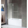 ANZZI 5 Ft. Acrylic Left Drain Rectangle Tub In White with 48" By 58" Frameless Hinged Tub Door In Brushed Nickel - SD1101BN-3060L