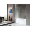 ANZZI 5 Ft. Acrylic Left Drain Rectangle Tub In White with 48" By 58" Frameless Hinged Tub Door In Chrome - SD1101CH-3060L