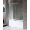 ANZZI 5 Ft. Acrylic Left Drain Rectangle Tub In White with 60" x 62" Frameless Sliding Tub Door In Brushed Nickel - SD1701BN-3260L