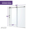 ANZZI 5 Ft. Acrylic Left Drain Rectangle Tub In White with 60" x 62" Frameless Sliding Tub Door In Polished Chrome - SD1701CH-3260L
