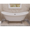ANZZI 69.29 Belissima Double Slipper Acrylic Claw Foot Tub In White - FT-CF130FAFT-CH