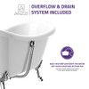 ANZZI 69.29 Belissima Double Slipper Acrylic Claw Foot Tub In White - FT-CF130LXFT-CH