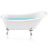 ANZZI 67.32 Diamante Slipper-Style Acrylic Claw Foot Tub In White - FT-CF131LXFT-CH