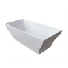 ANZZI Kayenge 5.9 Ft. Solid Surface Center Drain Freestanding Bathtub In Matte White - FT-AZ8419