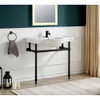 ANZZI Viola 34.5" Console Sink In Matte Black with Ceramic Counter Top - CS-FGC003-MB