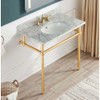 ANZZI Verona 34.5" Console Sink In Brushed Gold with Carrara White Counter Top - CS-FGC004-BG