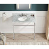 ANZZI Verona 34.5" Console Sink In Brushed Nickel with Carrara White Counter Top - CS-FGC004-BN